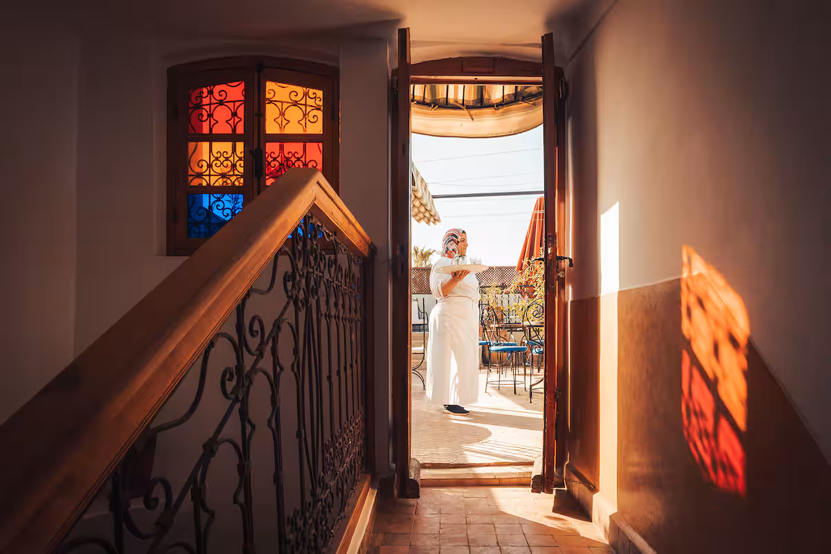La luce del mattino nel riad di Marrakech