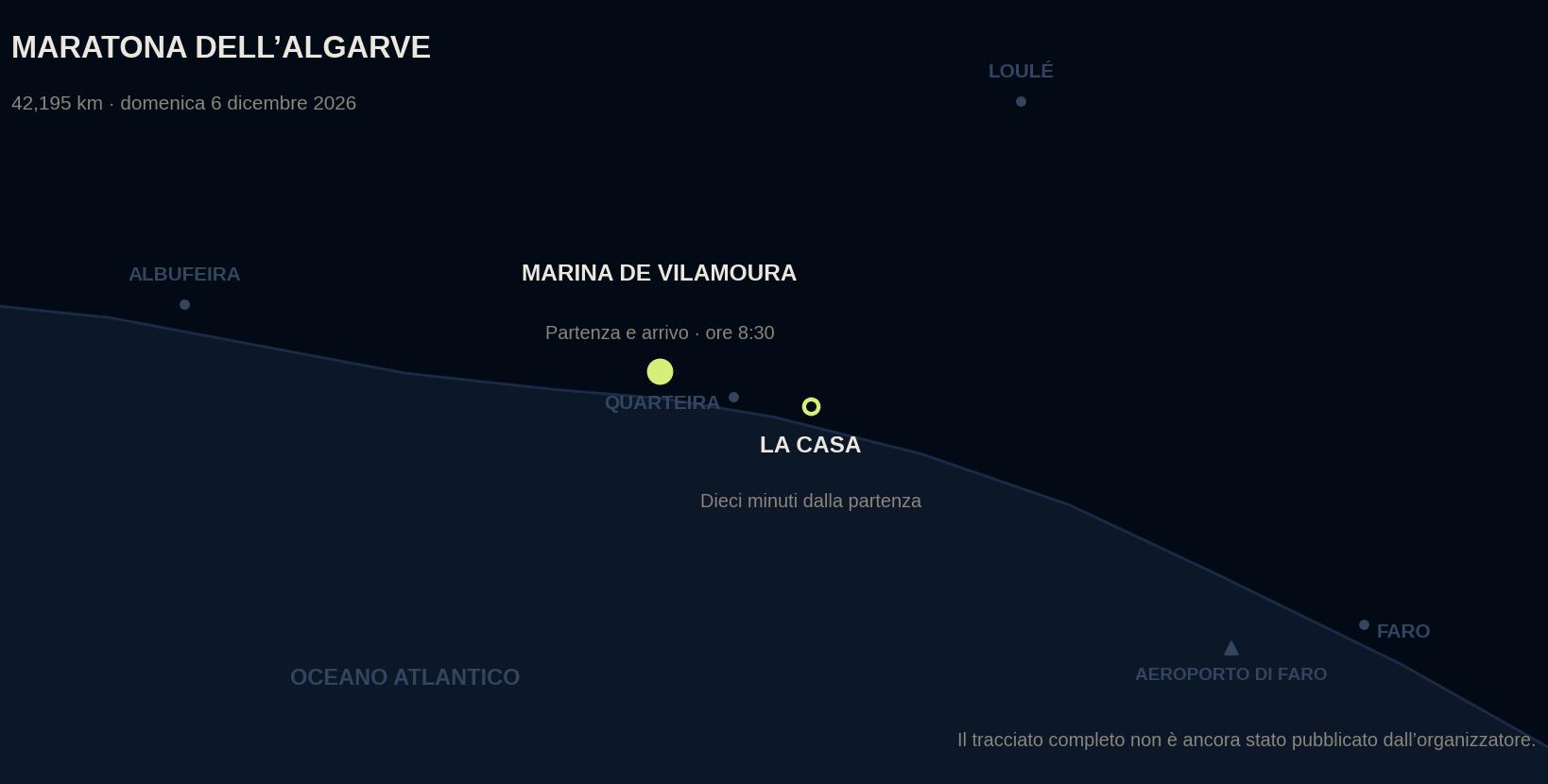 Mappa della Maratona dell’Algarve